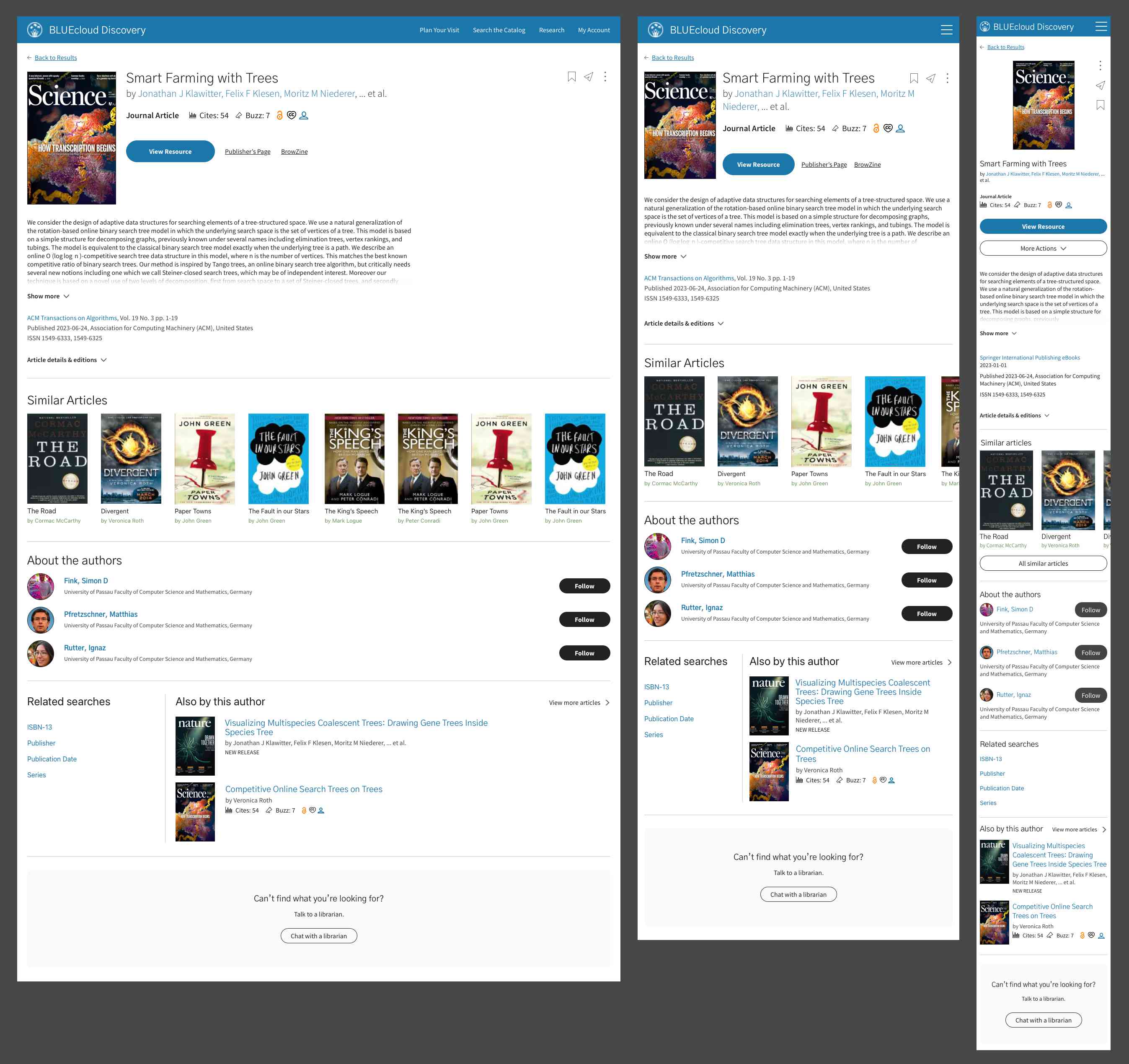 responsive item details